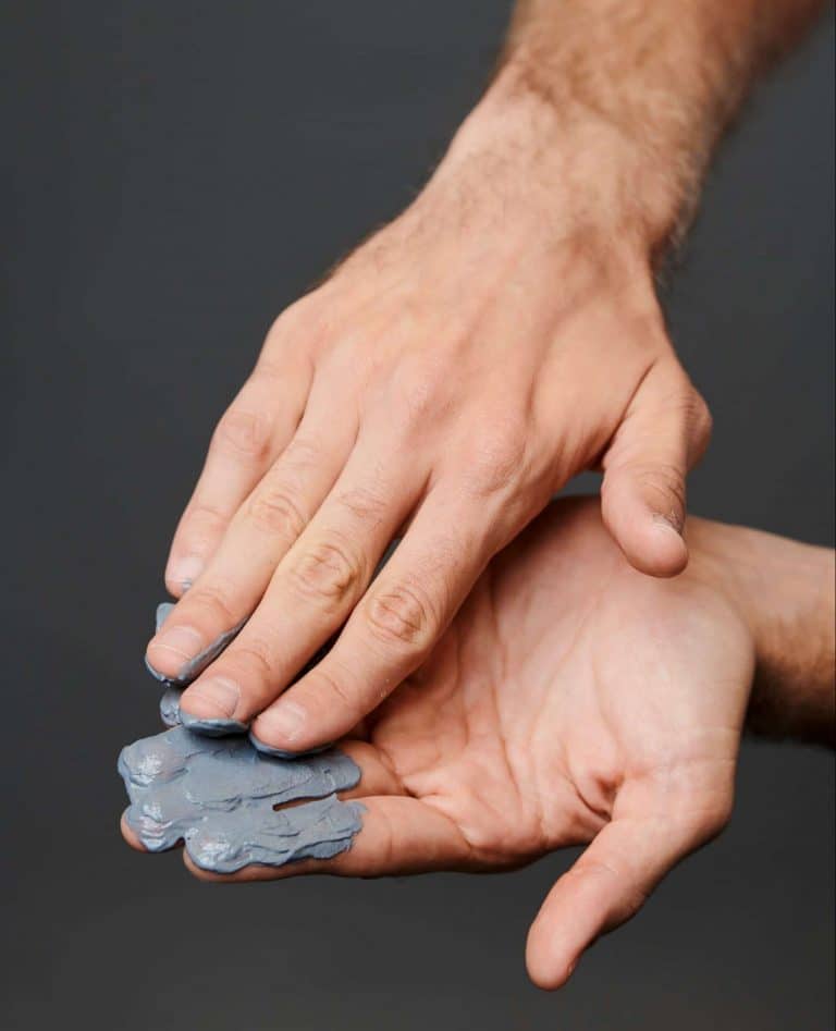 Male Hands with Active Clay Cleanser